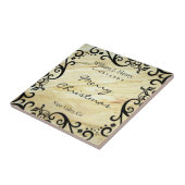 Carreau Personalize Christmas Marble Scroll Wine (Côté)