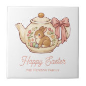 Carreau Personalized Easter Bunny Teapot Floral  (Devant)
