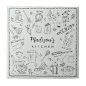 Carreau Personalized Hand Drawn Kitchen Cooking Utensils  (Devant)