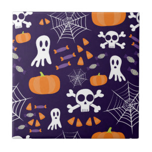 Carreau Personnages amusants et effrayants d'Halloween