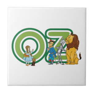 Carreau Personnages vintage du Magicien d'Oz et lettres de