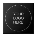 Carreau Personnalisé Ajouter Télécharger Votre Propre Logo<br><div class="desc">Modèle Élégant Personnalisé Téléchargez Votre Propre Photo Image Entreprise Logo Carré Carreaux en céramique noire.</div>