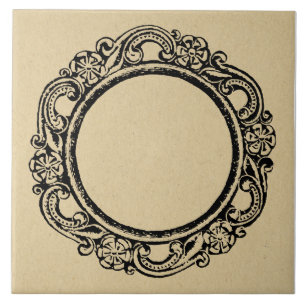 Carreau Personnaliser de trame circulaire élégante vintage