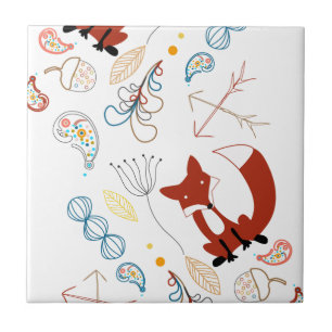 Carreau Personnaliser le Motif Woodland Fox moderne