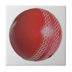Carreau Personnaliser rouge de balle de cricket avec votre