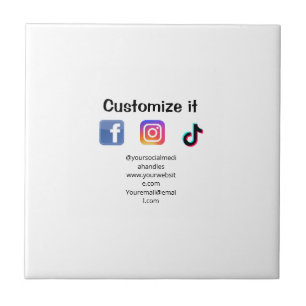 Carreau Personnalisez-le ajoutez site web de médias sociau
