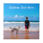Carreau Personnalisez votre cadeau de vignette photo avec<br><div class="desc">Carreaux en céramique photo et texte personnalisés - Faites votre propre design - Famille personnalisée / Amis / Animaux ou Cadeau personnalisé - Ajouter votre photo / Texte / Nom - Redimensionner et déplacer ou supprimer et ajouter des éléments / du texte avec l'outil de personnalisation! Choisissez la police /...</div>