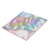 Carreau Personnalize Purple Script, Iridescent Wave (Côté)