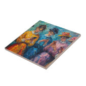 Carreau Personnes du 19e siècle utilisant des smartphones (Côté)