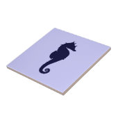 Carreau Pervenche et hippocampe bleu foncé (Côté)