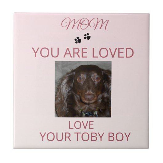 Carreau Pet Mom Love Photo Tile (Devant)