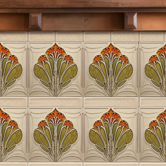 Carreau Pétales d'automne Art nouveau