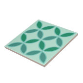 Carreau Pétales de fleurs ou de cercle turquoise et vert d (Côté)