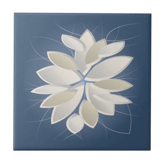 Carreau pétales de pierre blanche (Devant)