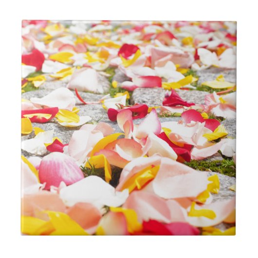 Carreau Pétales de rose sur le sol design (Devant)