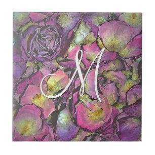 Carreau Pétales rose lavande Aquarelle