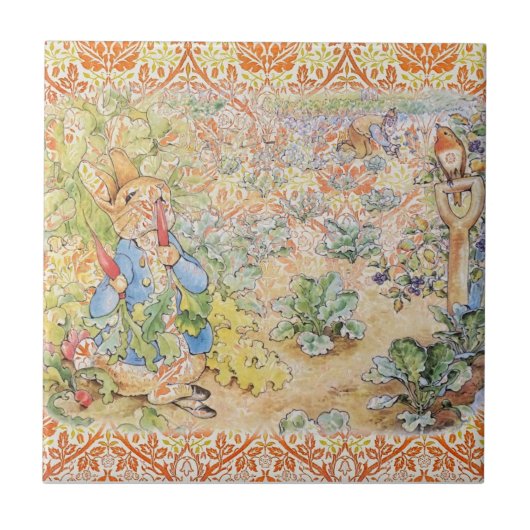 Carreau Peter Rabbit Beatrix Potter en Carrelage en cérami (Devant)