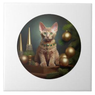 Carreau Peterbald Kitten En Cadre De Noël