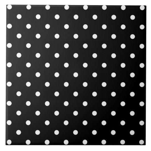 Carreau Petit arrière - plan noir Pois blanc (Devant)