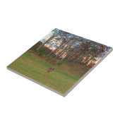 Carreau Petit cerf et coucher de soleil rose (Côté)