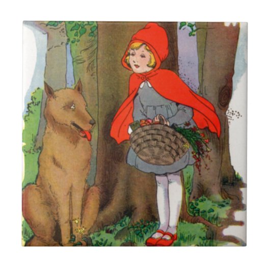 Carreau Petit chaperon rouge et loup (Devant)