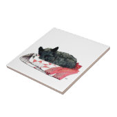 Carreau Petit chien Scottie endormi (Côté)