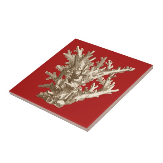 Carreau Petit corail en rouge (Côté)