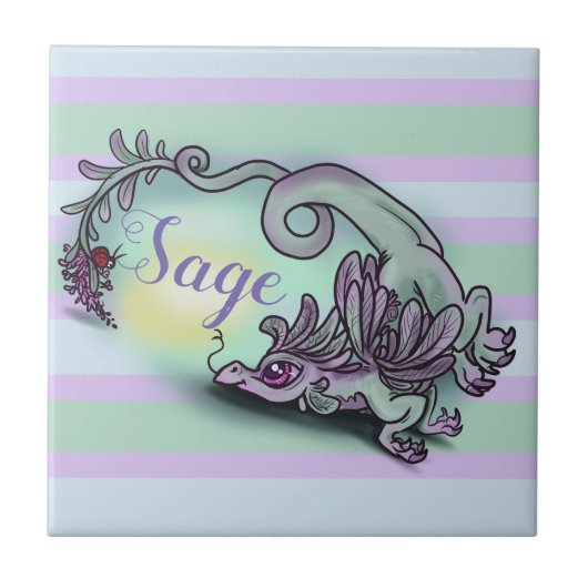 Carreau Petit Dragon de Jardin d'Herbes ~sage (Devant)