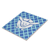 Carreau Petit lapin japonais, bleu (Côté)