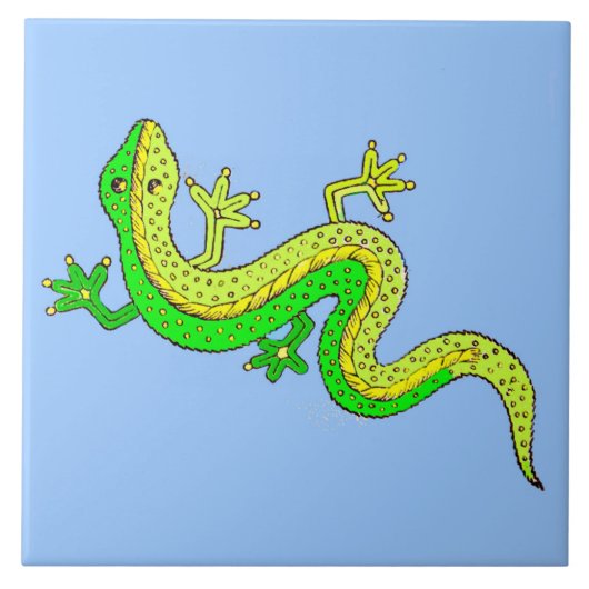 Carreau petit lézard vert (Devant)