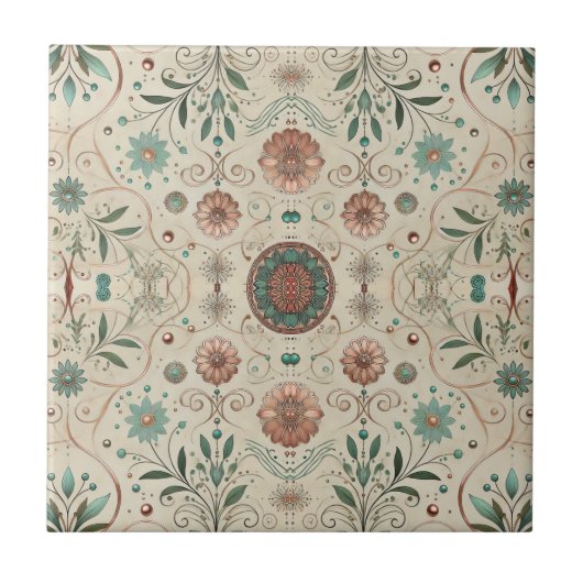 Carreau Petit Motif Boho Herb (Devant)