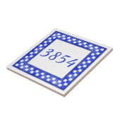 Carreau Petit numéro de maison bleu et blanc (Côté)