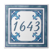 Carreau Petit numéro de maison turquoise (Devant)