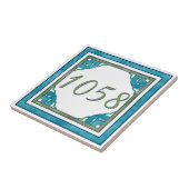 Carreau Petit numéro de maison turquoise et vert (Côté)