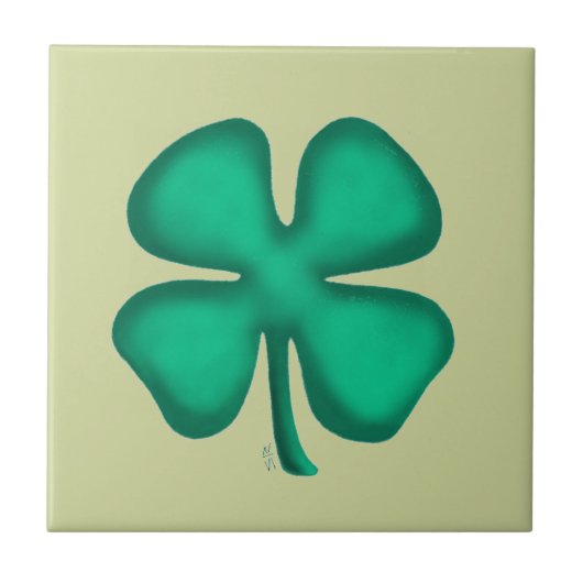 Carreau petit vert clair Trèfle Irlandais Lucky 4  (Devant)