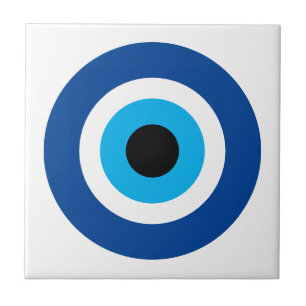 Carreau Petite dalle en céramique avec icône Evil Blue Mat