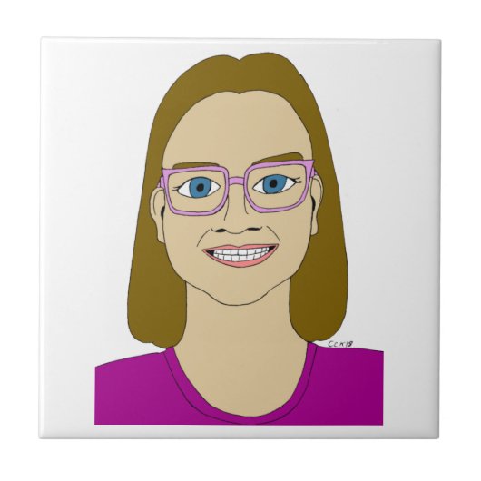 Carreau petite fille céramique (Devant)