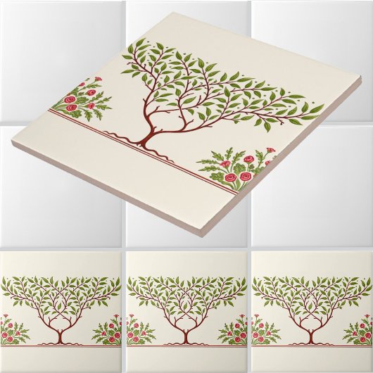 Carreau Petite frise d'arbre pour William Morris