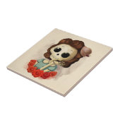 Carreau Petite Mlle Death et roses (Côté)