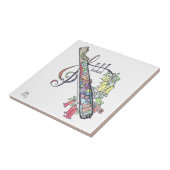 Carreau petite tuile :  cannelure (Côté)