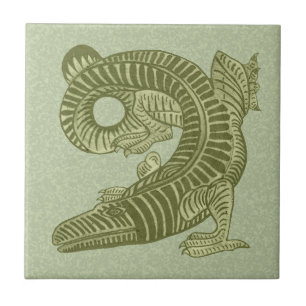 Carreau Petite tuile céramique de l'alligator de De Morgan