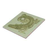 Carreau Petite tuile céramique de l'alligator de De Morgan (Côté)