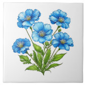 Carreau Petites Fleurs Bleues (Devant)
