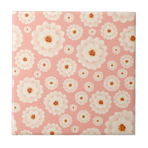 Carreau Petites fleurs roses en poudre