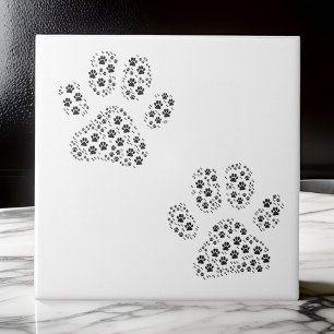 Carreau Petits grands Empreintes de pattes de chiens Car
