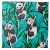 Carreau Petits panda turquoise (Devant)