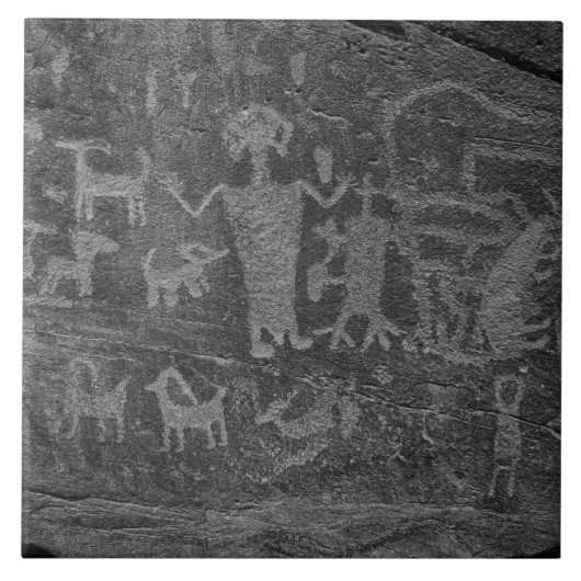Carreau Petroglyph sud-ouest Noir et blanc (Devant)