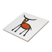 Carreau Pétroglyphe vintage d'élans (Côté)