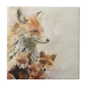 Carreau Peu de famille de Fox rouge