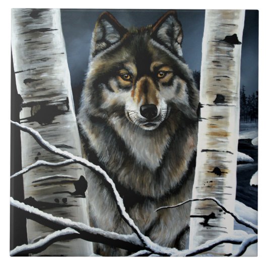 Carreau Peupliers de peupliers de loup de bois Alpha (Devant)